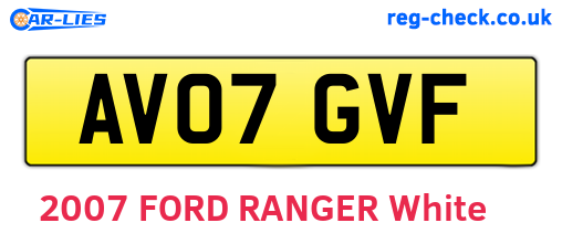AV07GVF are the vehicle registration plates.