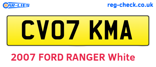 CV07KMA are the vehicle registration plates.