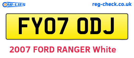 FY07ODJ are the vehicle registration plates.
