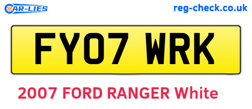 FY07WRK are the vehicle registration plates.