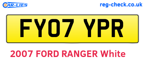 FY07YPR are the vehicle registration plates.