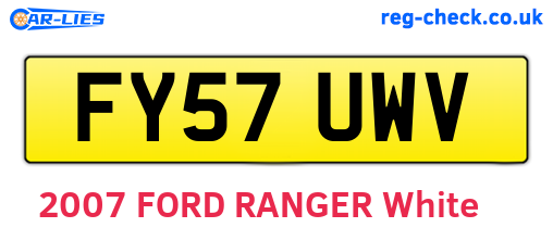 FY57UWV are the vehicle registration plates.