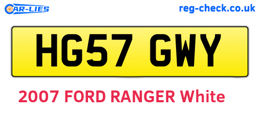 HG57GWY are the vehicle registration plates.