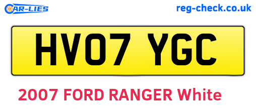 HV07YGC are the vehicle registration plates.