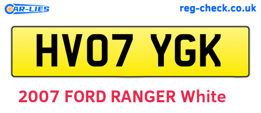 HV07YGK are the vehicle registration plates.