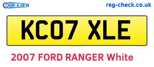 KC07XLE are the vehicle registration plates.