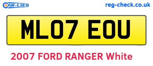 ML07EOU are the vehicle registration plates.