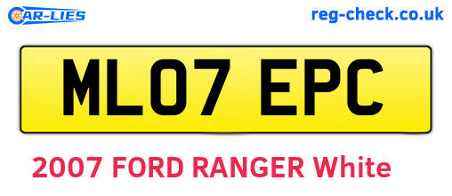 ML07EPC are the vehicle registration plates.