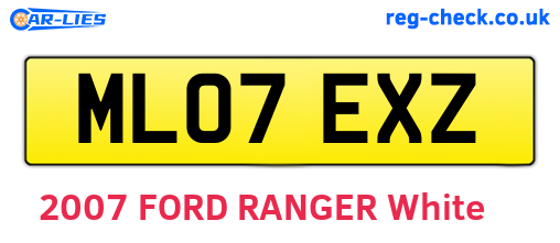 ML07EXZ are the vehicle registration plates.