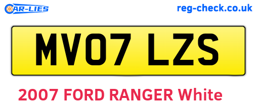 MV07LZS are the vehicle registration plates.