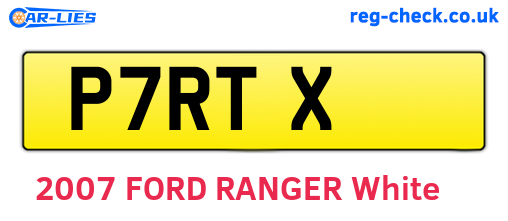 P7RTX are the vehicle registration plates.