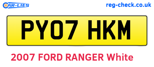 PY07HKM are the vehicle registration plates.