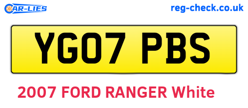 YG07PBS are the vehicle registration plates.