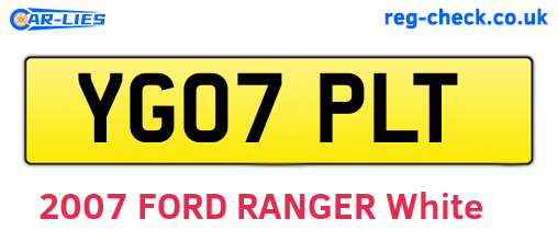YG07PLT are the vehicle registration plates.