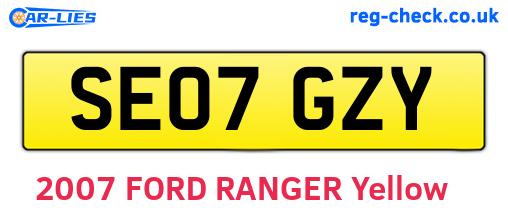 SE07GZY are the vehicle registration plates.