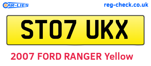 ST07UKX are the vehicle registration plates.