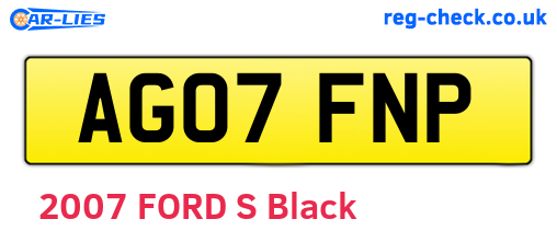 AG07FNP are the vehicle registration plates.