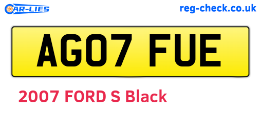 AG07FUE are the vehicle registration plates.