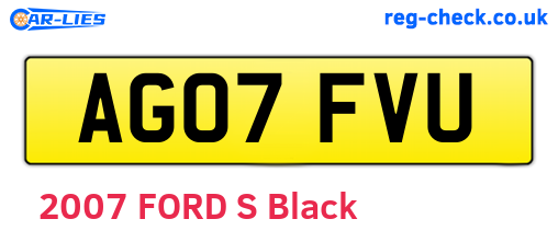 AG07FVU are the vehicle registration plates.