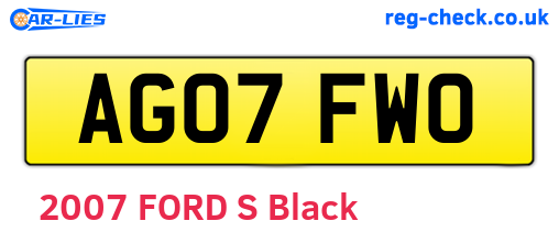 AG07FWO are the vehicle registration plates.