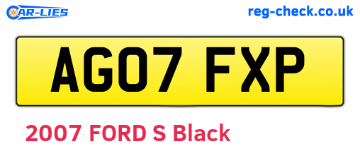 AG07FXP are the vehicle registration plates.