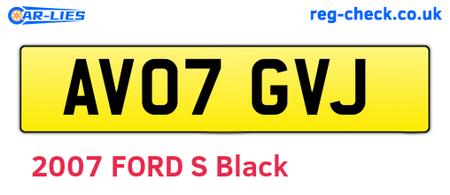 AV07GVJ are the vehicle registration plates.