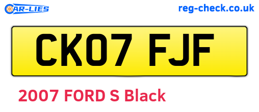 CK07FJF are the vehicle registration plates.