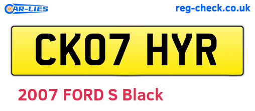 CK07HYR are the vehicle registration plates.