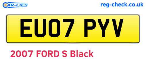 EU07PYV are the vehicle registration plates.