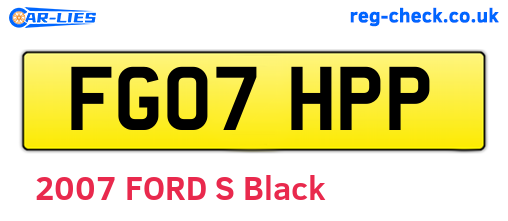 FG07HPP are the vehicle registration plates.