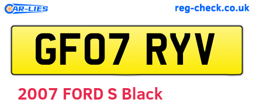 GF07RYV are the vehicle registration plates.