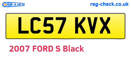 LC57KVX are the vehicle registration plates.