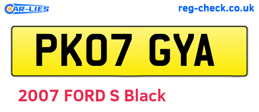PK07GYA are the vehicle registration plates.