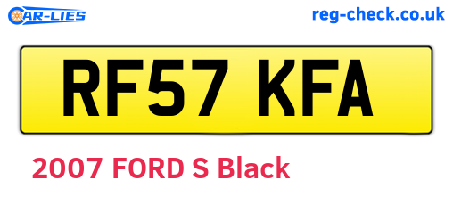 RF57KFA are the vehicle registration plates.