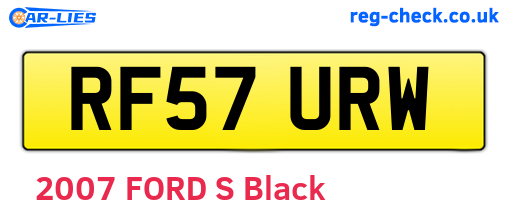 RF57URW are the vehicle registration plates.