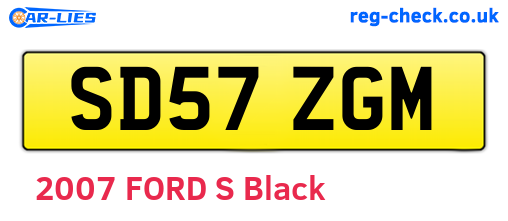SD57ZGM are the vehicle registration plates.