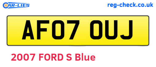 AF07OUJ are the vehicle registration plates.