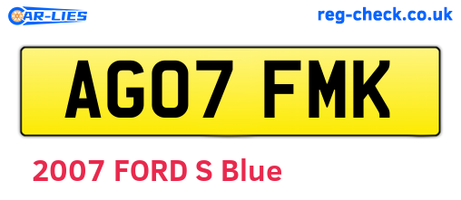AG07FMK are the vehicle registration plates.