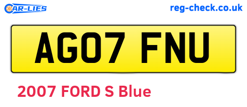AG07FNU are the vehicle registration plates.