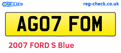 AG07FOM are the vehicle registration plates.