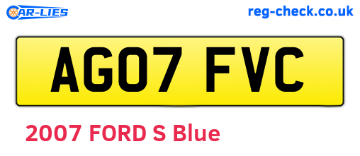 AG07FVC are the vehicle registration plates.