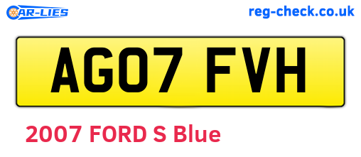 AG07FVH are the vehicle registration plates.