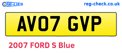 AV07GVP are the vehicle registration plates.