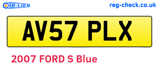 AV57PLX are the vehicle registration plates.