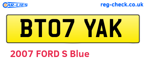 BT07YAK are the vehicle registration plates.