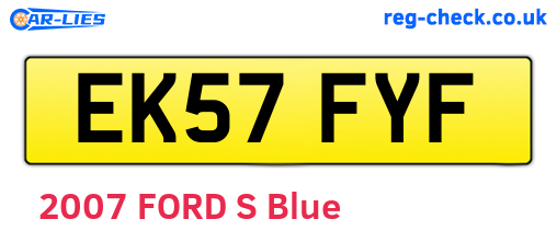 EK57FYF are the vehicle registration plates.