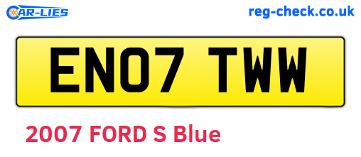 EN07TWW are the vehicle registration plates.