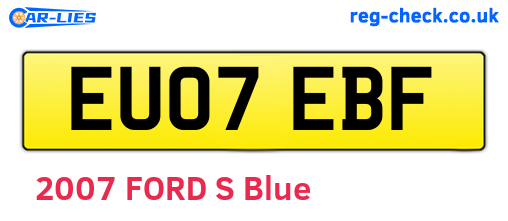 EU07EBF are the vehicle registration plates.