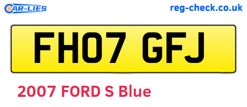 FH07GFJ are the vehicle registration plates.
