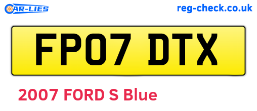 FP07DTX are the vehicle registration plates.